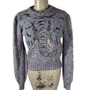 Girls African Elephant Knit Sweater
